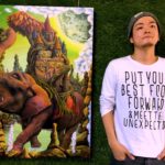 ZiNの絵画「シロノゾウ」のグッズを沖縄ギャラリーで販売して行こうと思う。